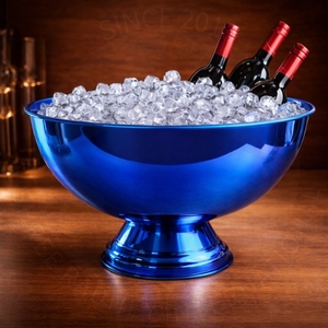 Seau à glace moderne en acier inoxydable finition or, capacité 10L, pour le refroidissement des boissons dans les bars et la restauration - Product Image 1