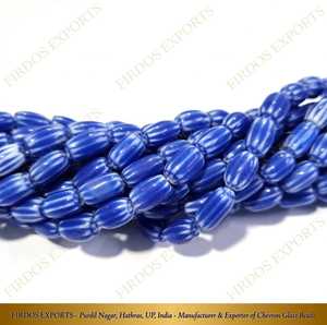 Glass Chevron <b>Beads</b> Bulk Lot 6 Colors Blue White Green <b>Red</b> Yellow Striped 10x8mm African Kalinga Box for Jewelry Making - Product Image 2