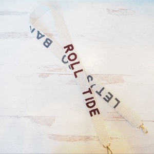 Correa de Tela con Cuentas de Moda CRYSTAL CRAFT con Texto Grabado Let's Roll Tide, Accesorio Vintage Ecológico para Bolsos - Product Image 1