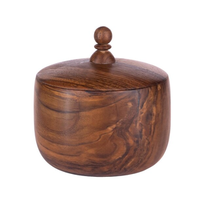 Wood Sugar Pots Manufacturer Wooden Sugar Pot/<b>Jar</b> with Lids Salt Pepper <b>Spice</b> Bowl Wholesale Price - Product Image 3