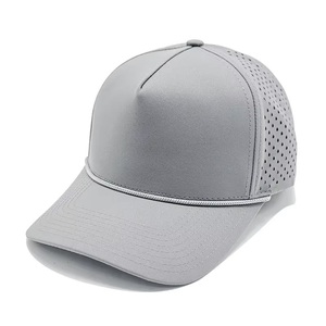 Casquettes de baseball 5 panneaux vierges perforées avec logo brodé personnalisé, chapeau de golf avec cordon pour homme et femme, fabrication vietnamienne - Product Image 2