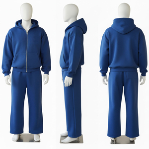 Unisex <b>Purple</b> Hooded Tracksuit Set Full Length Solid Color Casual Autumn Wear 100 Cotton Breathable Regular Fit - Product Image 5