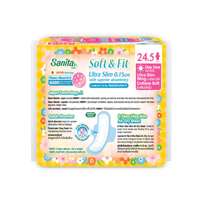 ผ้าอนามัยแบบใช้แล้วทิ้ง OEM/DOM Sanita Super Ultra Slim 0.1 Wing 24.5 ซม. ซึมซับดีเยี่ยม บรรจุ 10 ชิ้น แพ็คเกจไม้ไผ่เคลือบ PE แห้ง - Product Image 2