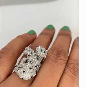 Exotic Wild <b>Cat</b> Panther Wrap Natural Diamond <b>Ring</b> in 14K White Gold Featuring SI Clarity Real Natural Diamonds Luxury <b>Ring</b> - Product Image 3