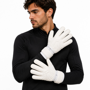 Custom 2026 White Goalkeeper Gloves Professional Soccer Goalkeeper Gloves Latex Grip Football Keeper Gloves - Product Image 3