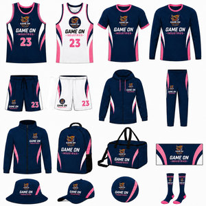 Tenues de basketball entièrement sublimées, vêtements d'équipe, maillots de basketball pour hommes, veste, ensemble d'uniformes de basketball réversibles personnalisés - Product Image 1