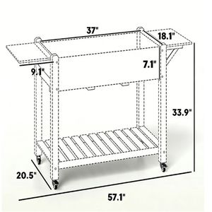 <b>Wooden</b> Elevated Garden <b>Bed</b> and Flowerpot <b>Box</b> Carbonized Planting Tray - Product Image 6