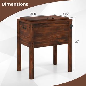 1 raffreddatore per patio in legno con 3 maniglie e apribottiglie per l'intrattenimento all'aperto - Product Image 5