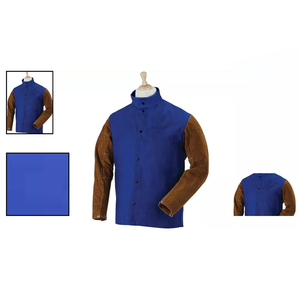 Chaqueta de Soldadura Resistente al Fuego, Mangas de Cuero, Cuerpo de Algodón FR, Chaqueta de Seguridad Resistente al Calor, Ropa de Protección Industrial OEM - Product Image 2