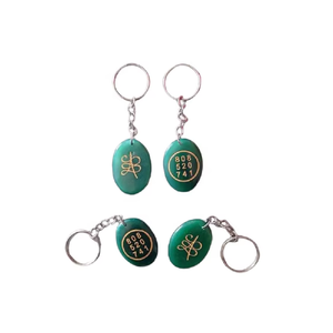 Llavero de cristal de alta calidad con símbolo de la Fortuna (Zibu) y la Palabra del Dinero en Jade Verde, regalos para mujer, venta al por mayor - Product Image 3
