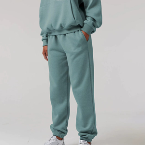 Manufacturer Unisex Heavyweight Solid Hooded Casual Street Fashion Tracksuits 2 in 1 Set - Product Image 4