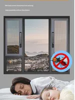 Moustiquaire de fenêtre pliante moderne avec cadre en alliage d'aluminium et maille en acier inoxydable, design graphique anti-effraction, marque Hongqi
