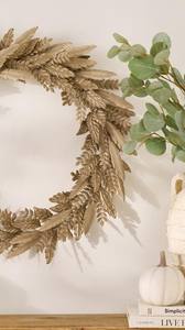 Guirlande murale de luxe en métal doré en forme de feuille de fougère, élégante guirlande artificielle en plumes pour Noël et la décoration intérieure européenne - Product Image 4