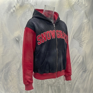 Sudadera con Capucha para Hombre Snow Grace, Forro Polar, Cierre Frontal con Cremallera, Logotipo, Corte Regular, Invierno, Casual, Rojo y Negro - Product Image 2