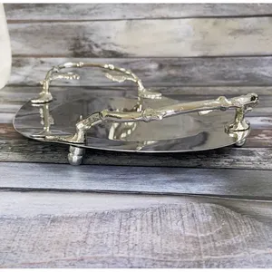Bandeja Decorativa Redonda de Cerámica Dorada Moderna, Ecológica, Estilo Americano, para Recepción de Bodas, Celebración de Aniversarios, Eventos - Product Image 2