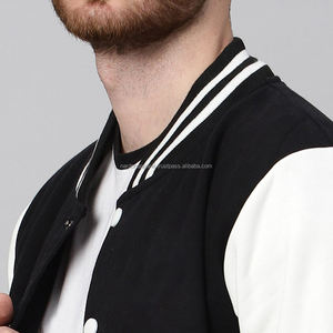 Nardon Apparel Custom Logo Varsity <b>Jacket</b> Leather Sleeves Embroidery Black Couple College Baseball <b>Men's</b> <b>Jacket</b> Varisty <b>Jacket</b> - Product Image 5