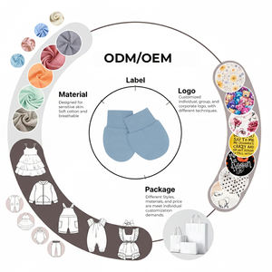 Mitaines pour bébé en coton doux 95% bambou, 5% élasthanne, protection contre les griffures, gants pour bébé - Product Image 4