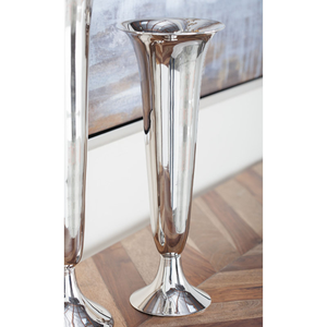 Vase à fleurs en aluminium brillant de luxe, design Art Déco, vintage moderne, pour la décoration intérieure du salon, à bas prix. - Product Image 1