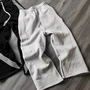 Custom Striped <b>Jogger</b> Sweatpants Sweat Track <b>Stacked</b> Pants for Men Flared Wide Leg Baggy Sweatpants Jogging Pants High Quality - Product Image 2