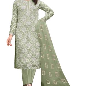 นักออกแบบล่าสุดFaux Georgetteเย็บปักถักร้อยลําดับงานมือทํางานKurtiชุดโดยFab Zone - Product Image 1