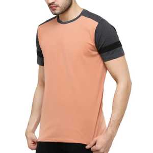 Camiseta de Manga Corta para Hombre, Color Naranja, Cuello Redondo, Corte Regular, Casual, Tejido de Punto, Spandex/Poliéster, Transpirable, Logotipo Frontal Sólido - Product Image 3