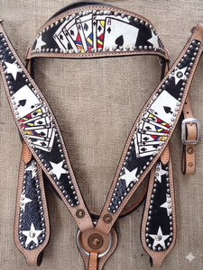 Cabezada de Cuero Hecha a Mano con Diseño a Juego, Collarín y Riendas, Conjunto de Equipo Ecuestre Personalizado y Duradero - Product Image 2