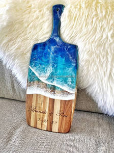 Planche de charcuterie en bois d'olive et résine sur mesure Planche de service en bois époxy Planche personnalisée Plateau de fromages en résine et bois - Product Image 5