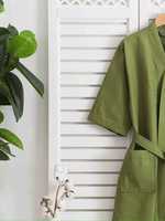Robe de chambre de luxe en coton 100% pour femme, style premium, douce pour la peau, longue, pour l'été, grandes tailles.