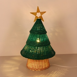 Christmas <b>tree</b> lamp best seller natural rattan <b>light</b> lamps outdoor indoor holiday decor accessories - Product Image 5