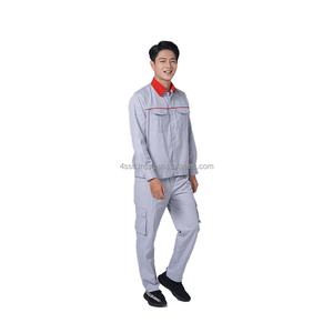 Durable Cotton Anti Shrink Workwear <b>Uniforms</b> Breathable Khaki Fabric Reflective Safety <b>Construction</b> Work Clothing 4SU - Product Image 5