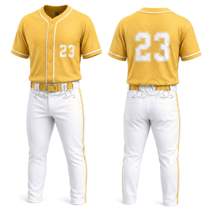 Maillot de baseball pour homme avec numéro 23 imprimé par sublimation, pantalon blanc, manches courtes, polyester respirant, coupe régulière - Product Image 1