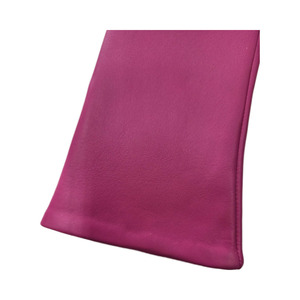 Pink Leather Wrist <b>Gloves</b> Plain Style Unlined Winter Casual Wear - Product Image 5