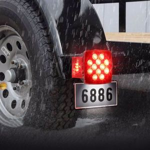 1 Paio di Luci Posteriori LED Sommergibili Quadrate per Rimorchio, Kit Impermeabile in ABS per Barche, Camion, Auto, Autobus, Colori Giallo, Rosso, Ambra - Product Image 6