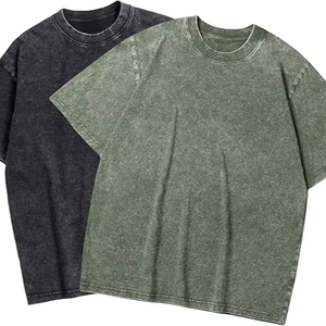 streetwear t shirts Men's Oversized Cotton T-Shirts Heavy Weight Crew Neck Vintage Workout Shirts Loose Athletic <b>tshirts</b> - Product Image 1
