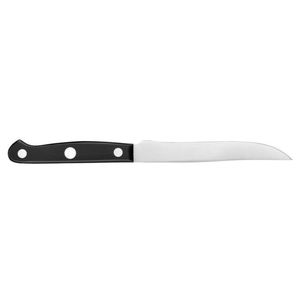 Ensemble de 6 couteaux à steak noirs avec lames à bord plat argentées et manches courbes à triple rivet pour trancher la viande et la dégustation à table - Product Image 2