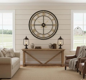 Stylish Black Frame <b>Wall</b> <b>Clock</b> With Gold Roman Numbers Ideal For Office Cabin And Home Workspace <b>Decor</b> Wholesupply From India - Product Image 6