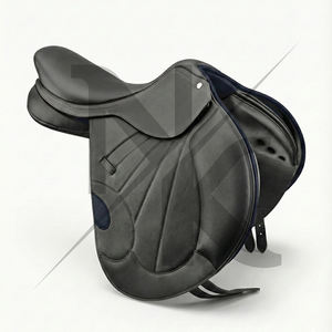 Selle d'endurance pour chevaux de dressage anglais de qualité supérieure, en cuir noir, avec arceau en bois, produits d'équitation anglaise en provenance d'Inde. - Product Image 6
