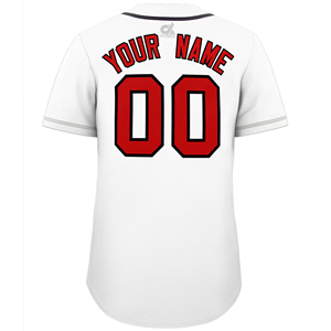 Camiseta de Béisbol Blanca Personalizada 2025, Diseño de Números Rojos y Negros, Franja Degradada, Uniforme de Equipo con Botones, Nombre y Número Personalizados - Product Image 6
