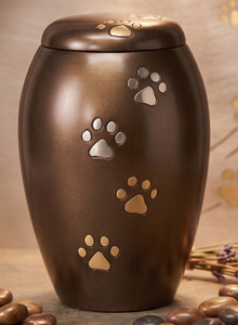 Urnas de Cremación de Metal Ecológicas, Diseño Moderno y Único, Color Marrón con Patas de Mascota, Aplicación en Aluminio, Logotipo Personalizado, Venta al Por Mayor - Product Image 2