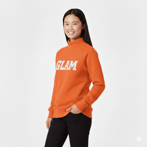 Sudadera OEM de cuello alto largo para mujer, de tejido polar grueso, estampada, informal, para invierno y otoño, con logotipo frontal bordado, de alta calidad. - Product Image 2