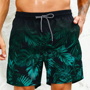 กางเกงว่ายน้ำชายหาดผู้ชาย แห้งเร็ว ลายดอกไม้ น้ำหนักเบา ระบายอากาศได้ดี กันน้ำ ผ้าทอ มีเชือกผูกเอว - Product Image 1