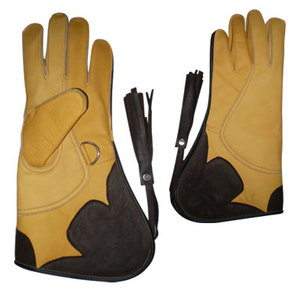 Gant de fauconnerie professionnel pour homme avec manchette en cuir extra longue – Protection robuste pour les mains et les avant-bras pour la fauconnerie - Product Image 6