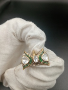 Broche de luxe vintage paon en émail vert, cristaux taillés en poire, strass, ton or, argent 925, bijoux fins unisexes pour mariage - Product Image 4
