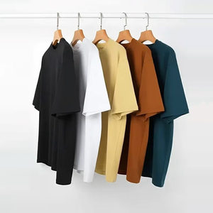 T-shirts pour hommes à col rond, coupe ample, personnalisables avec logo, style streetwear, épaules tombantes - Product Image 1