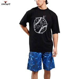T-shirts pour hommes en coton 100% lourd, surdimensionnés, de style streetwear, avec impression personnalisée du logo, fabrication professionnelle. - Product Image 5