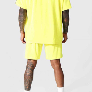 Conjunto de Camiseta y Pantalones Cortos para Hombre, Color Sólido, 2 Piezas, Trajes Deportivos de Verano, Camisetas 100% Algodón, Manga Corta, Pantalones Cortos Cargo - Product Image 6