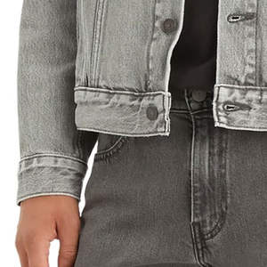 Ensemble de costume deux pièces en denim 100 % coton épais pour homme, avec veste et short, broderie de logo sur le devant, idéal pour l'hiver - Product Image 5