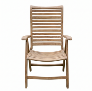 Silla de Jardín Plegable Moderna de Madera de Teca con Reposabrazos, Muebles de Patio Reclinables Portátiles para Playa, Balcón y Ocio - Product Image 2
