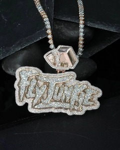 Colgante de Letra Personalizado VVS de Moissanita para Hombre, de Plata 925, con Esmalte, Estilo Hip Hop, con Incrustaciones de Piedras, que Pasa la Prueba del Diamante, Joyería - Product Image 3