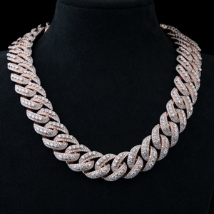 VVS Moissanite Luxury Hip Hop Cuban Link Chain Necklace S925 <b>Sterling</b> <b>Silver</b> 3 Row IGI Certified Men Women Jewelry Gift - Product Image 1